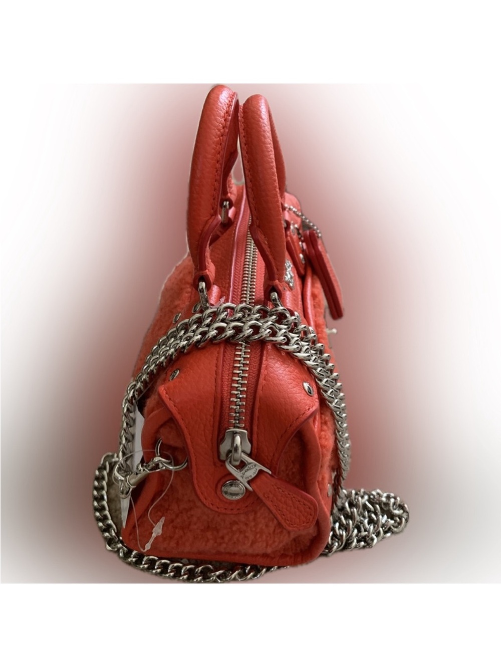 Coach Rhyder Satchel 18 in Shearling and Leather NWT - Picture 6 of 8